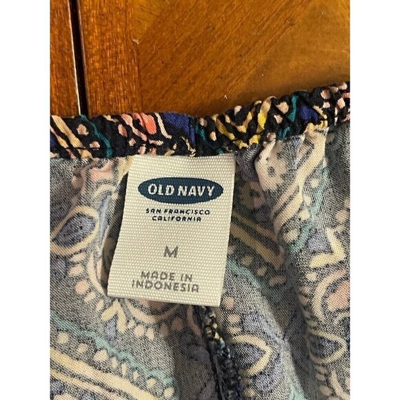 Old Navy Maxi Dress Flowy Long Womens Sz M Y2K 90s Geometric Multicolor Festival - Picture 4 of 9